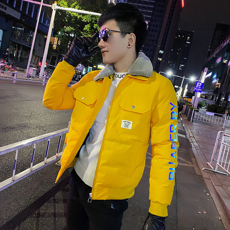 社会精神小伙毛领保暖棉衣棉袄棉服 A343-CF50-P138 控178 黄图片