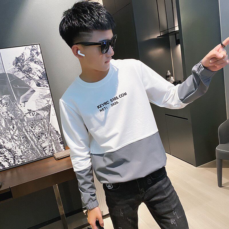 秋季社会精神小伙圆领ins卫衣潮流男A343-WY48黑1,男装卫衣,电商A343