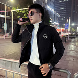 冬季社会小伙棉衣男外套修身保暖棉服黑A343-CF59-P118，男装棉衣，电商A343