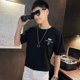 夏季短袖T恤衫社会小伙宽松半袖tee潮A343-TX220-P40控60黑1，男装T恤，电商A343
