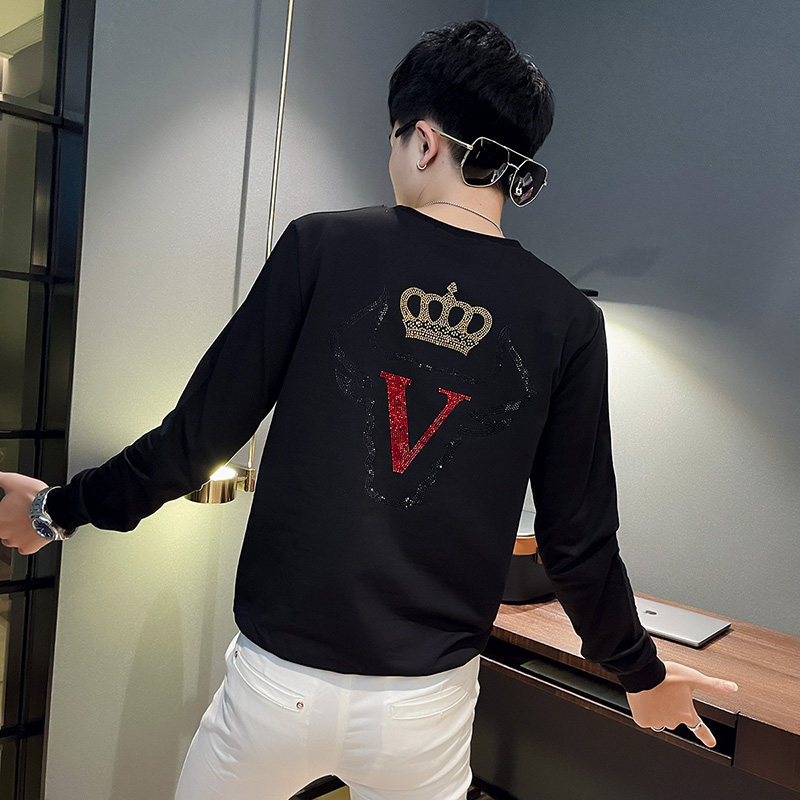 WY87秋装社会精神小伙修身卫衣男套头衫白,男装卫衣,电商A343