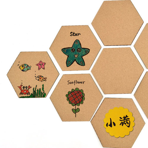 六角形幼儿手工diy环创瓦楞纸板