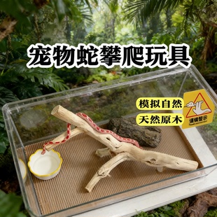 宠物蛇攀爬架天然原木树枝爬虫玩具丛林风格 模拟自然躲避造景用品