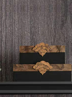 新中式木制漆器首饰收纳盒摆件