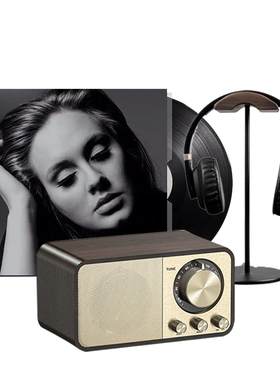 样板房书房书桌音乐主题音响唱片