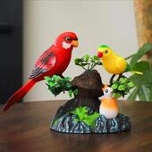 仿真声控小鸟摆件可爱儿童电动玩具桌面玄关电视柜摆件装 饰品礼物