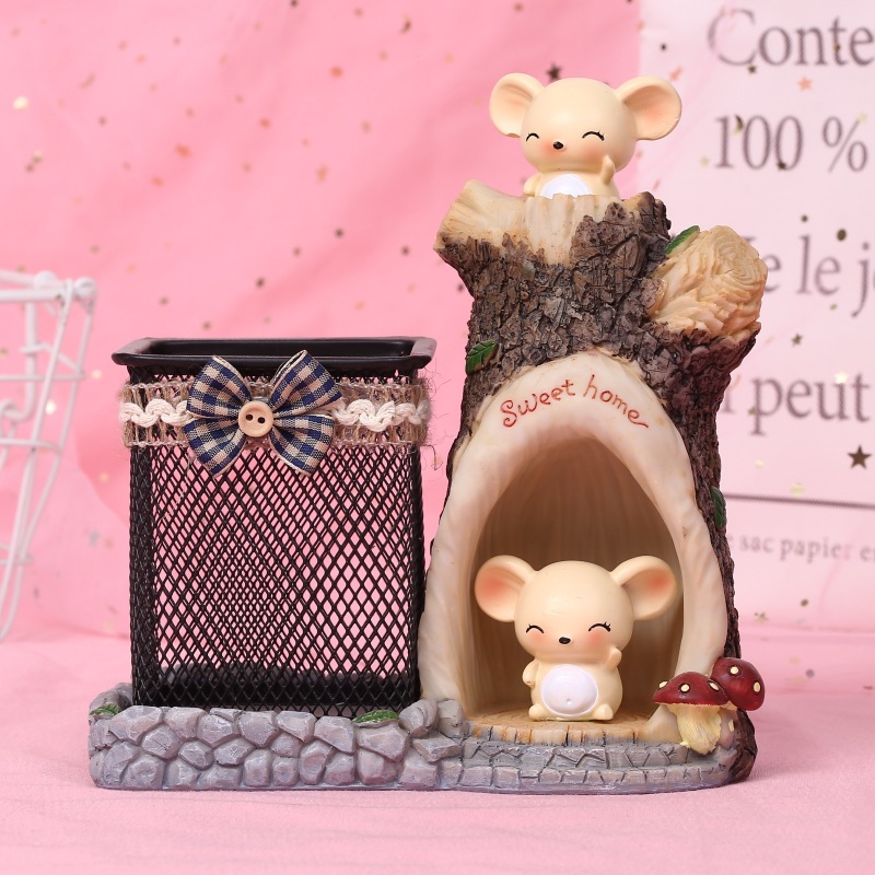 树脂笔筒桌面摆件多功能学生