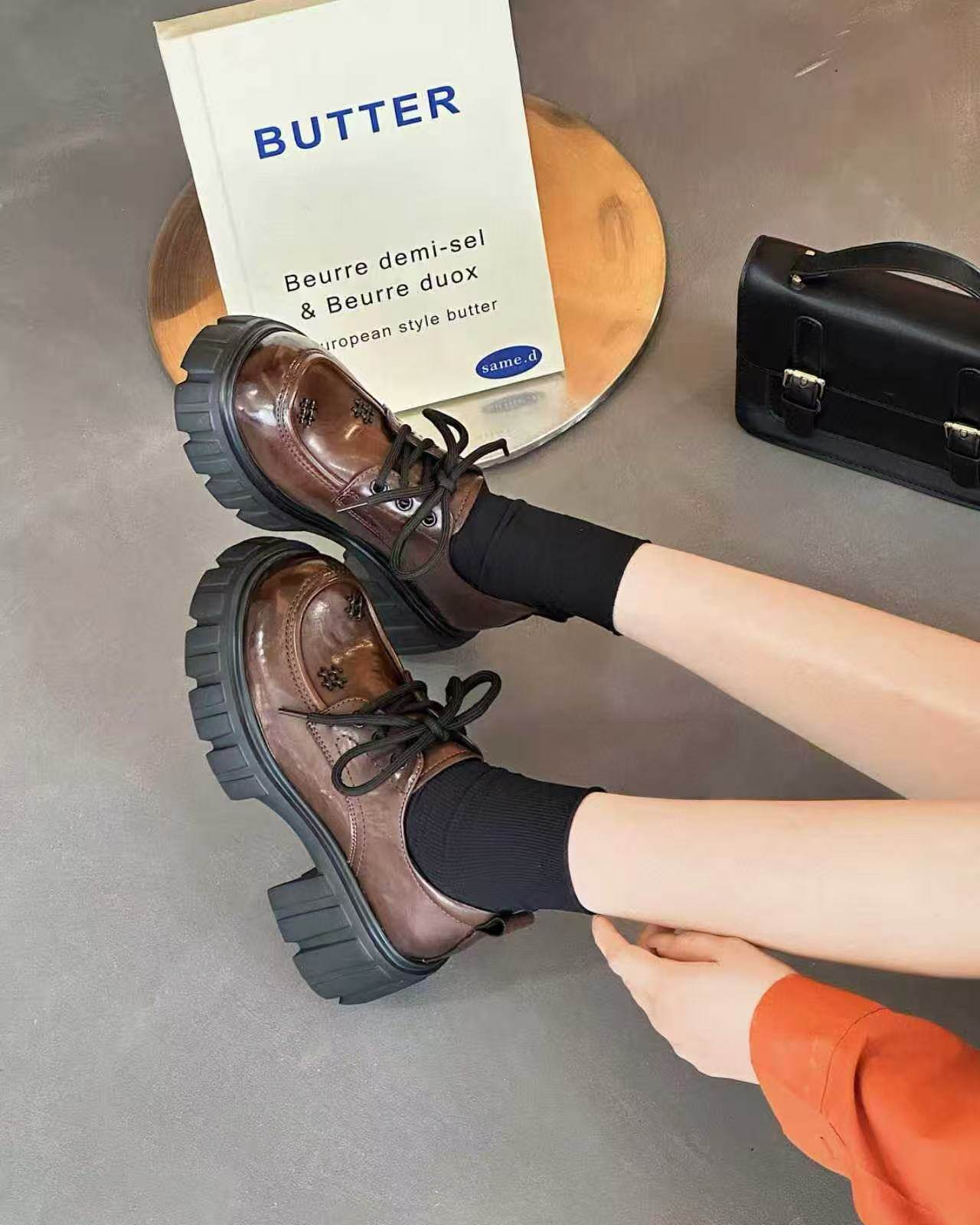 2026新款真皮女鞋厚底增高英伦风小皮鞋时尚百搭粗跟乐福鞋,女鞋,乐福鞋（豆豆鞋）,淘宝优惠券,粉丝福利购,淘宝优惠卷