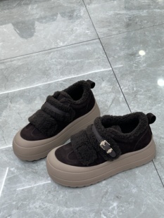 欧货2025年新款真皮厚底增高松糕鞋女百搭潮流加绒圆头乐福鞋