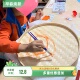竹编簸箕绘画装 饰晾晒筐平底无孔竹筛晒东西圆形家用竹制品晒芝麻