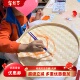 竹编簸箕绘画装 饰晾晒筐平底无孔竹筛晒东西圆形家用竹制品晒芝麻