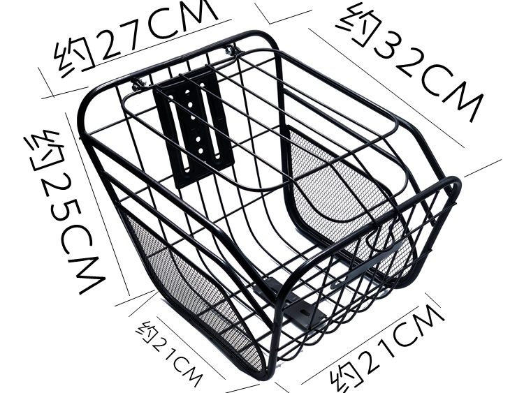 电动车自行车前车筐带盖子菜篮子杂物框车篮菜篮子通用型加厚大容