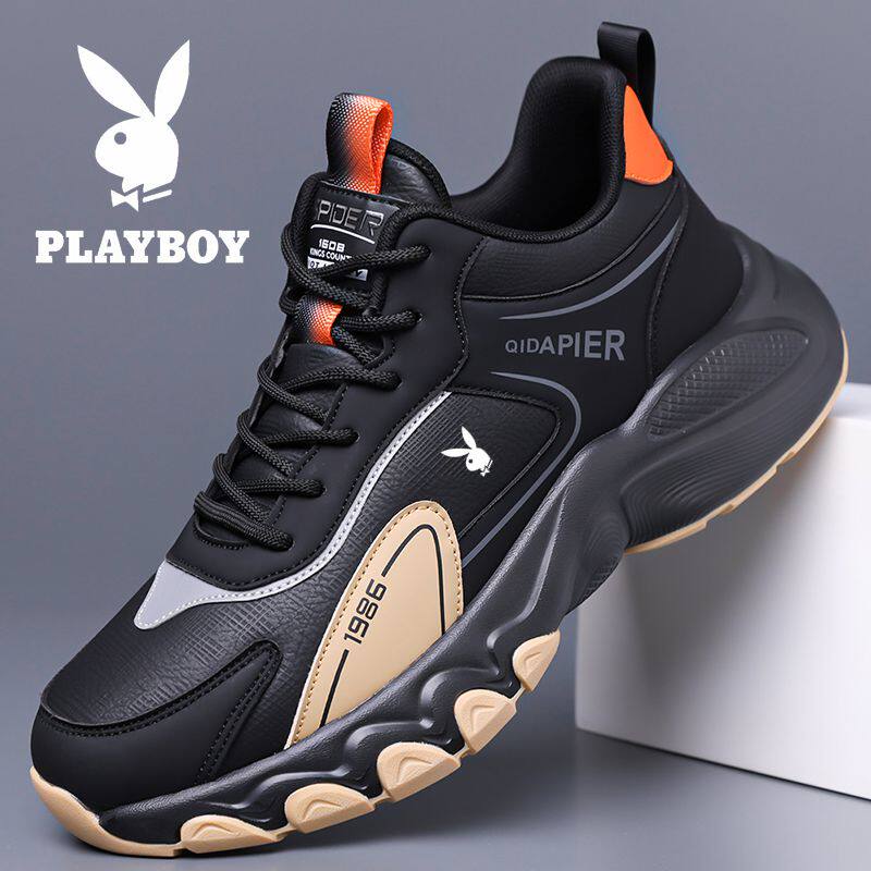花花公子男鞋春季新款男士轻便防滑软底运动休闲鞋跑步鞋
