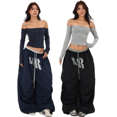 BLINGGIRLS美式宽松爵士伞兵裤