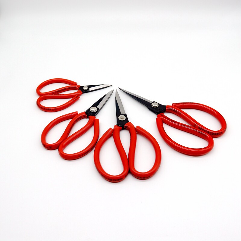 DAJI 산업용 가위 가정용 케이스 가죽 크기 철 가위 1 호 2 호 빨간색 가죽 날카로운 작은 가위는 사용하기 쉽습니다