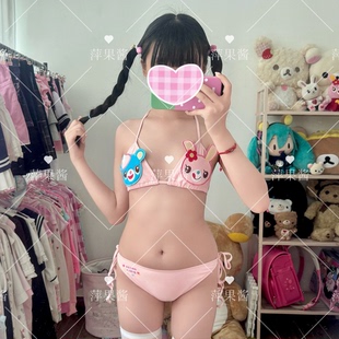 链接萍果酱mp泳装 尾款 日系可爱少女甜美绑带性感三角比基尼泳衣