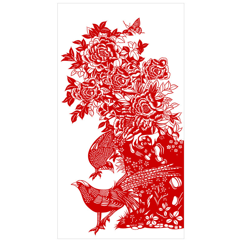 剪纸图样花开富贵手工刻纸图案