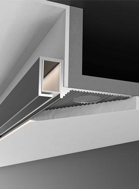 吊顶长条铝合金属条板材收口阴角压条装饰条封边条包边收边条黑色