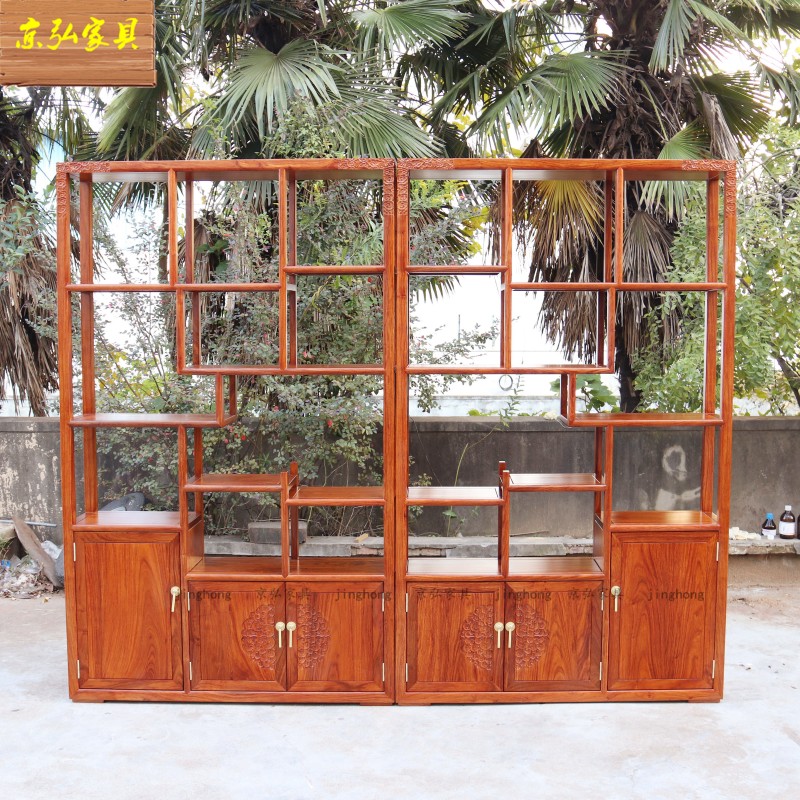 红木家具刺猬紫檀博古架全实木中式多宝阁展示架古董京瓷家具厂家