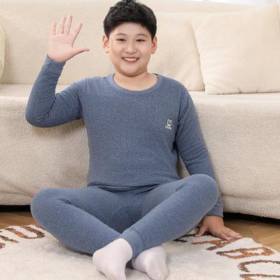 男胖童德绒保暖内衣套装发热秋衣秋裤男童加大加肥睡衣儿童中大童