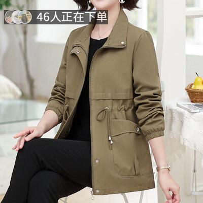 中年妈妈春装外套2026新款春秋上衣服中老年女装夹克春天洋气风衣