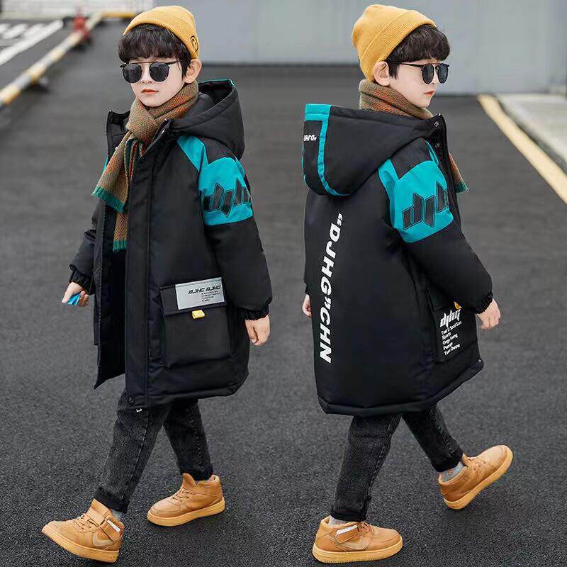 男童棉服冬季外套中大童加厚冬装新款儿童棉袄中长款男孩派克服潮