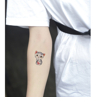 可爱小猫咪图案纹身贴防水男女持久韩国小清新贴纸 喵小姐