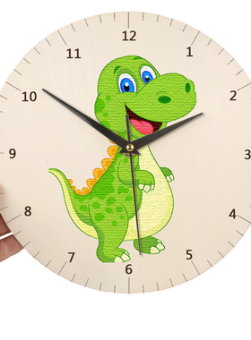 空白DIY表盘装饰挂钟圆形木板流体绘画幼儿园儿童涂鸦手工钟表