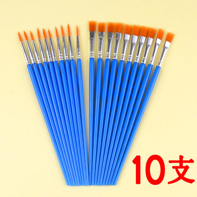 平头笔刷勾线蓝色尼龙水粉
