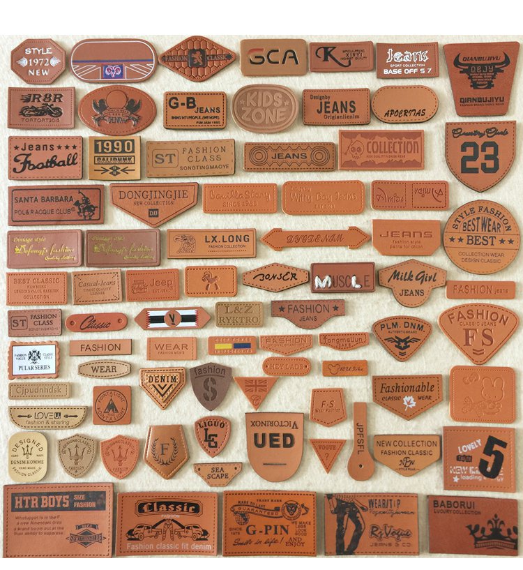 徽章t恤羽绒服牛仔棕色皮修补洞