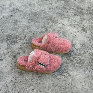 品牌尾货捡漏勃肯鞋女美拉德包头毛毛拖鞋泰迪棕厚底保暖外穿棉拖