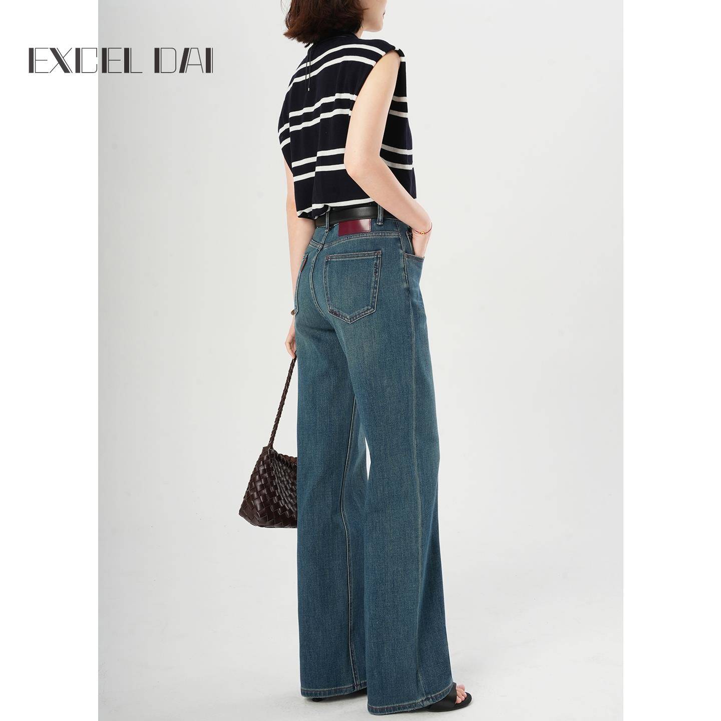 直筒牛仔裤女2025新款秋季高腰宽松慵懒风美式复古小个子阔腿裤子