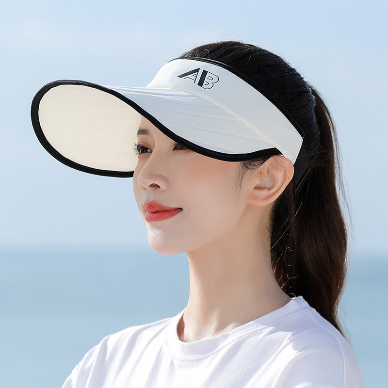 帽子女春夏季户外运动防晒遮阳防紫外线百搭大檐折叠空顶鸭舌凉帽