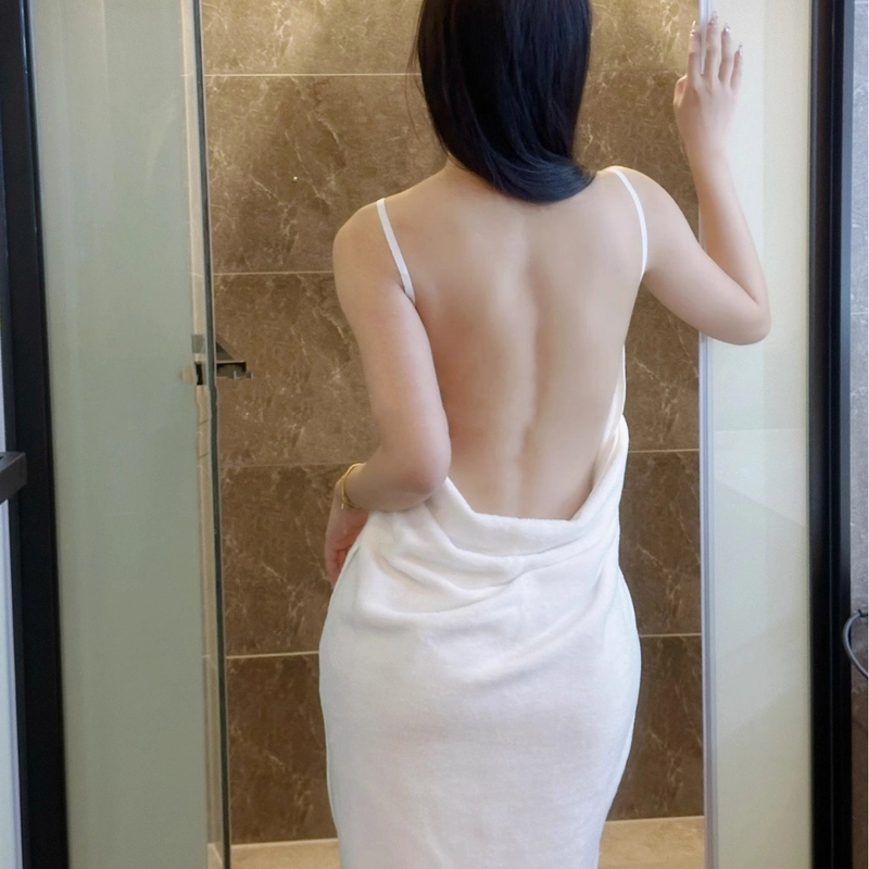 浴袍吊带睡袍棉四层情调一片式浴巾可裹可穿沙滩巾