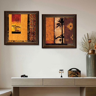 东南亚客厅装饰画泰式异域风情酒店民宿卧室床头壁画植物花卉挂画