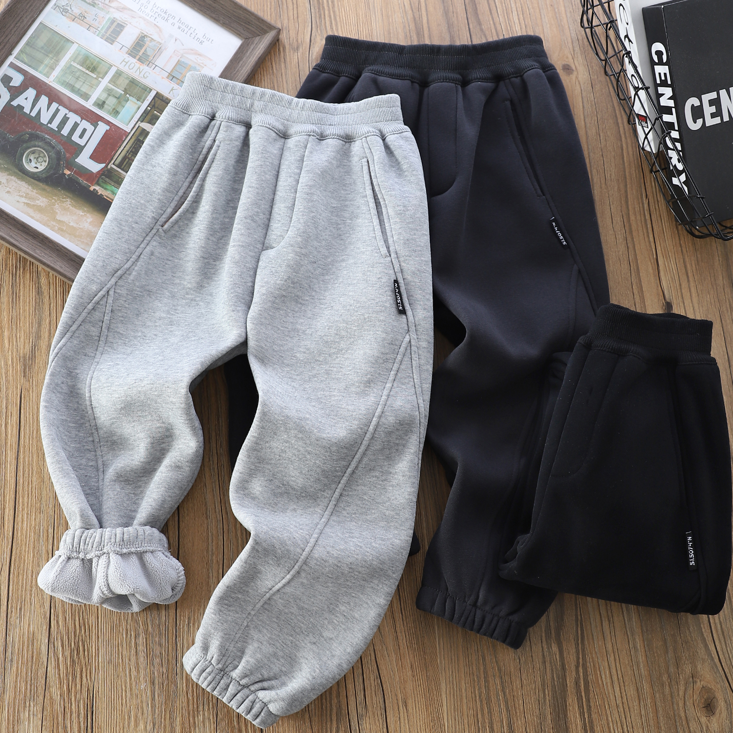 男童裤子加绒款2025新款