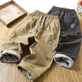 裤 子2025年秋冬季 新款 男童双层加绒工装 儿童中大童男孩防水冲锋裤