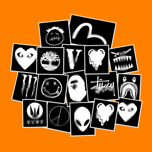 涂鸦改球鞋子diy镂空贴纸图案刮刮乐模板喷漆定制空军一号aj1融化