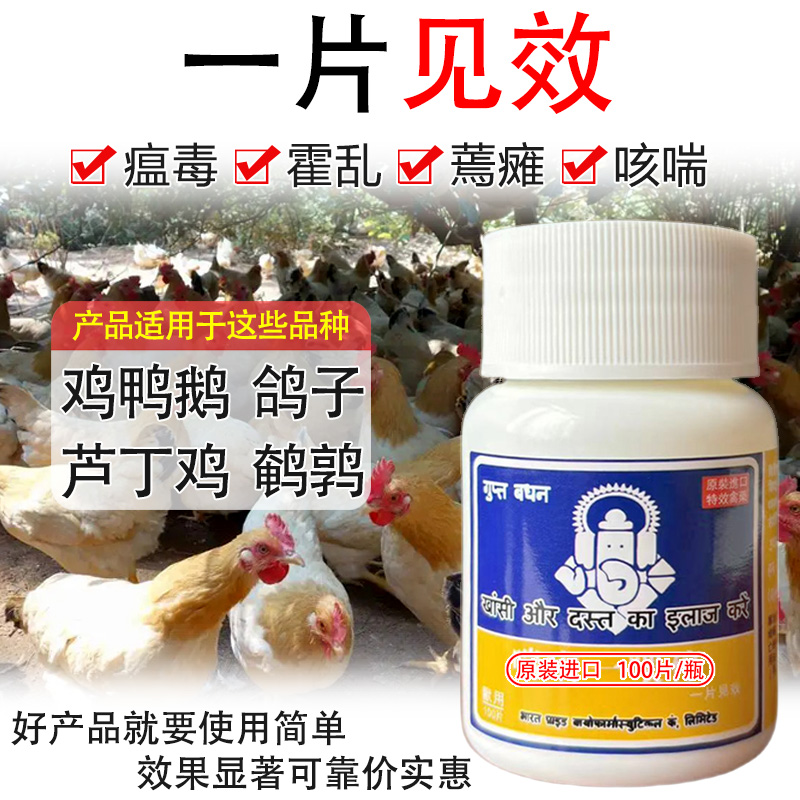 原装进口鸡鸭药一片见效瘟毒霍乱