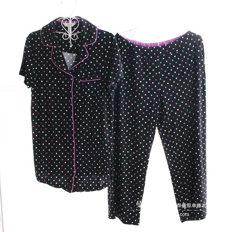 莫代尔美国七分裤中老年睡衣套装