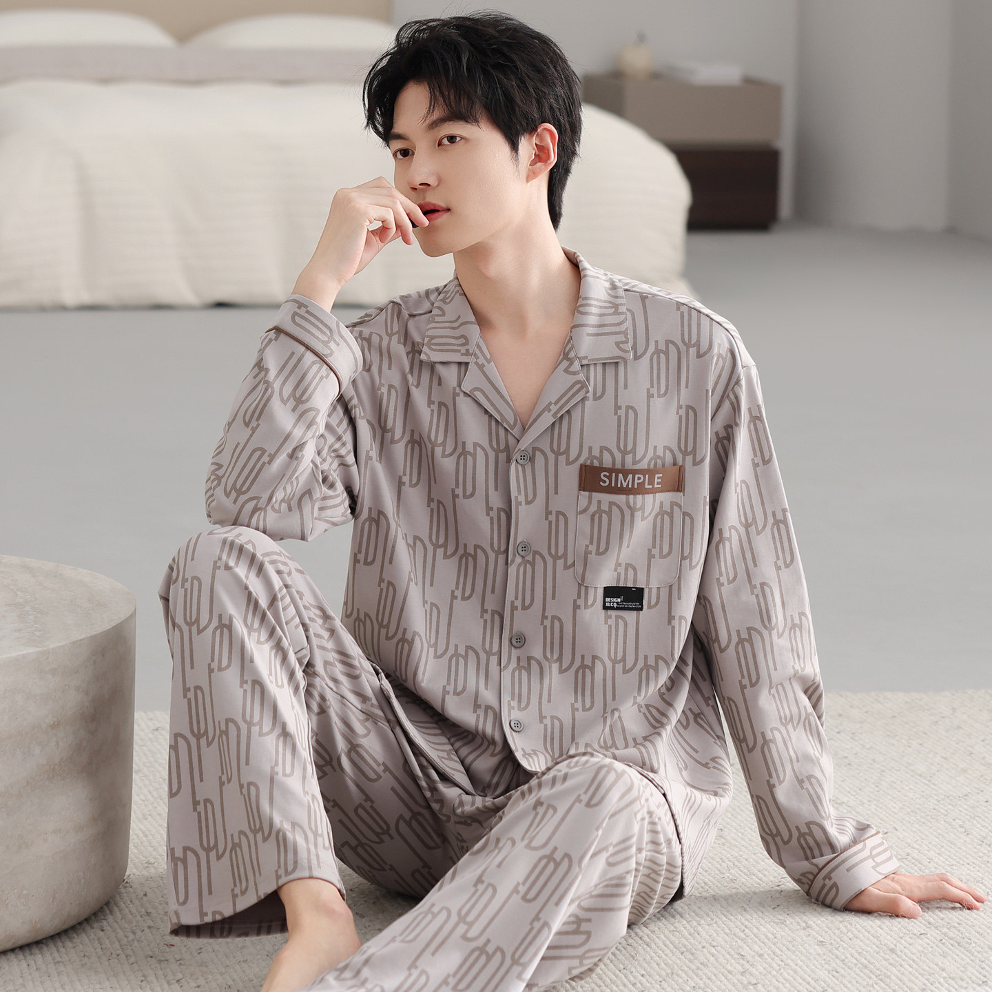 睡衣男纯棉长袖春夏薄款a类全棉布料100宽松大码中青年家居服套装,女士内衣/男士内衣/家居服,睡衣/家居服套装,淘宝优惠券,粉丝福利购,淘宝优惠卷