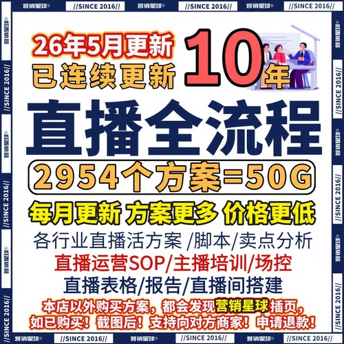 2026直播脚本话术带货卖点全流程策划运营SOP执行方案表格间搭建