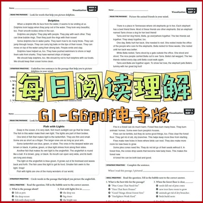 2026小学英语阅读理解作业纸每日一篇reading comprehension电子