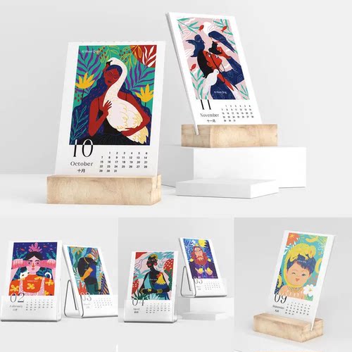 2026台历日历万年历餐牌展示效果智能样机插画VI提案PSD模板素材