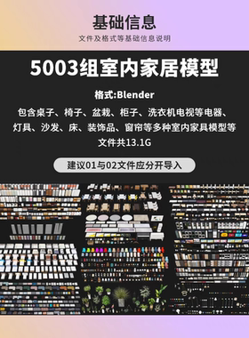 2025 blender 室内设计家居家居模型素材桌椅衣柜凳子沙发灯具3D