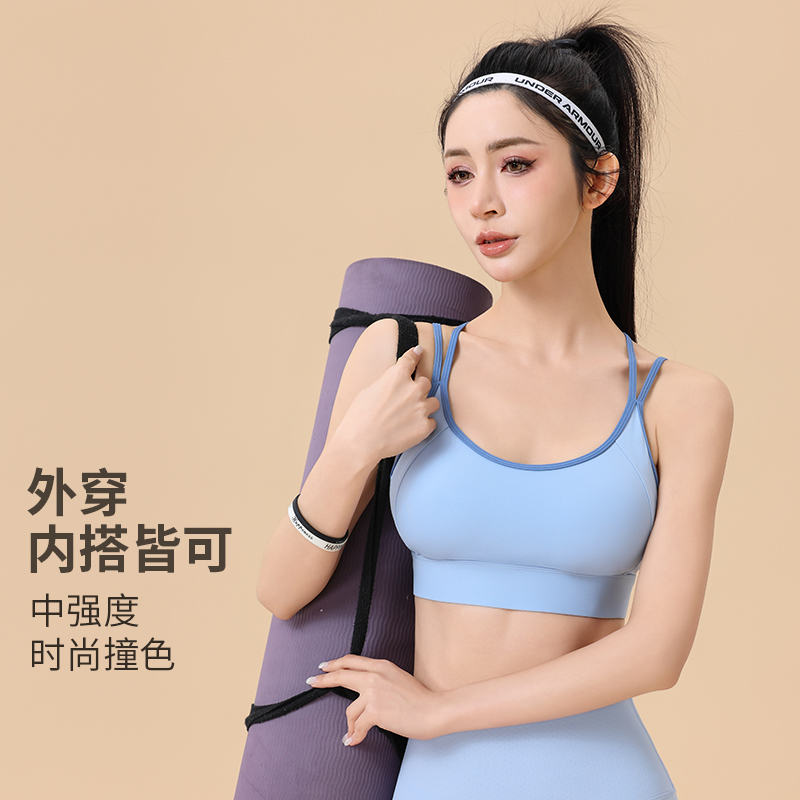 乐炼ing运动内衣交叉细肩带美背