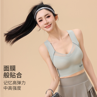 运动内衣女防震防下垂大码 骑行无痕文胸夏 高强度大胸显小美背薄款