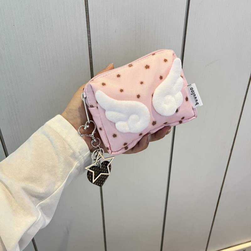 新款原创星星翅膀化妆包大容量口红耳机小包便携姨妈巾零钱收纳包,收纳整理,化妆包,淘宝优惠券,粉丝福利购,淘宝优惠卷