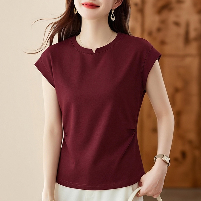 2026年夏季新款无袖T恤女式显瘦百搭打底衫夏季简约内搭外穿T恤