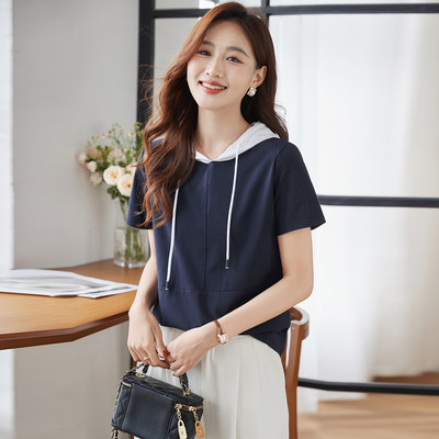 2025年夏季新款短袖连帽T恤